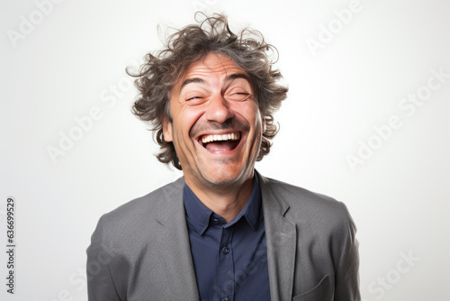 Happy Italian Man On White Background photo