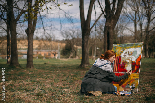 Painting at the park photo