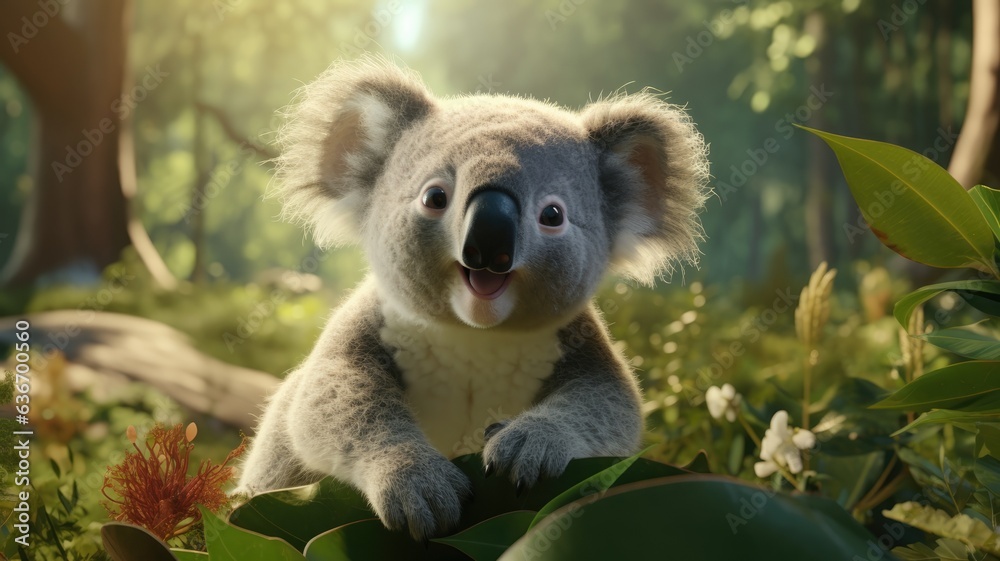Fototapeta premium Koala in the forest garden, very cute animal close up photo