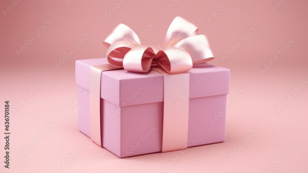 Fototapeta premium pink gift box with ribbon