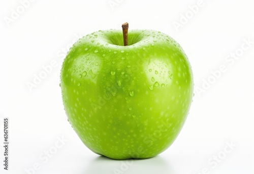 green apple on white background isolated