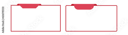 blank red border with ribbon tag folded