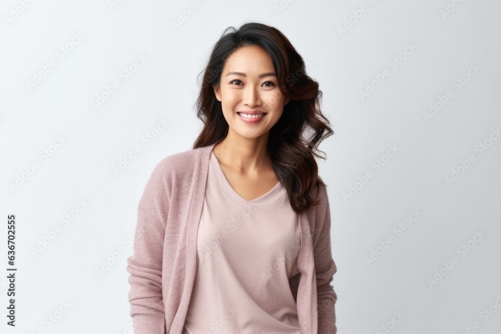 Portrait of a smiling young asian woman standing over white background Portrait of a smiling young asian woman standing over white background