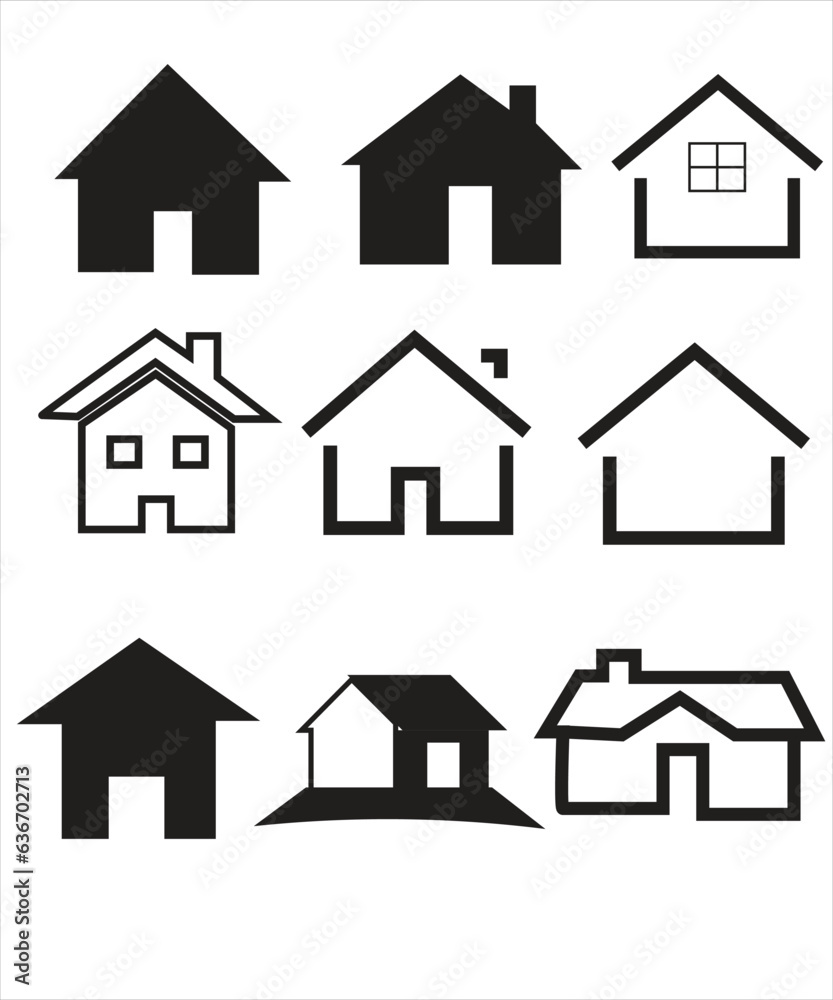 Set of thin line icons of homes and real estate. Outline symbol collection. Editable vector stroke. 256x256 Pixel Perfect scalable to 128px, 64px...