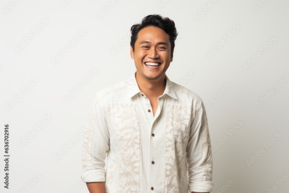 Portrait of a happy young asian man smiling against white background Portrait of a happy young asian man smiling against white background