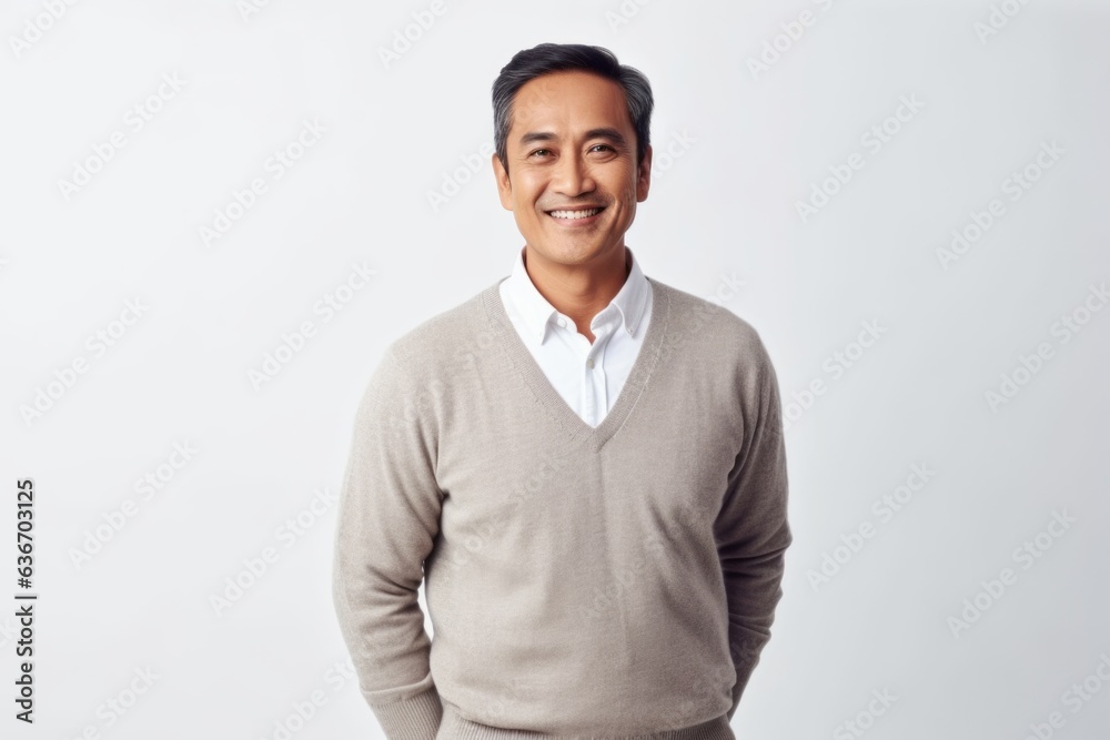 Portrait of a smiling asian man standing with hands in pockets Portrait of a smiling asian man standing with hands in pockets