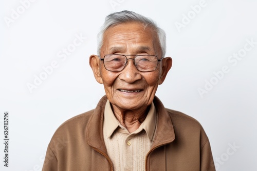 Portrait of a smiling senior asian man wearing eyeglasses