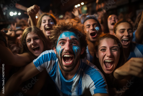 Argentine football fans celebrating a victory 