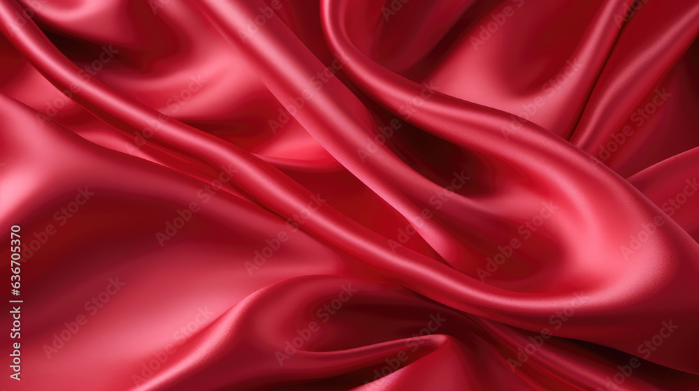 Red satin or silk luxury cloth texture can use as abstract background. Top view. Red satin or silk luxury cloth texture can use as abstract background. Top view.