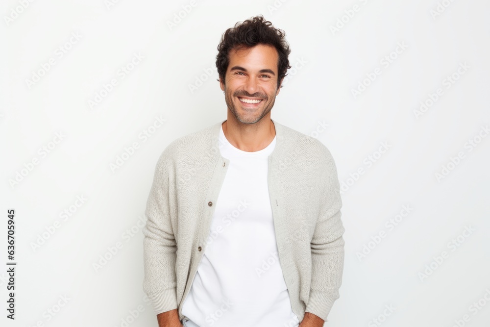 Portrait of a handsome young man smiling at camera over white background Portrait of a handsome young man smiling at camera over white background