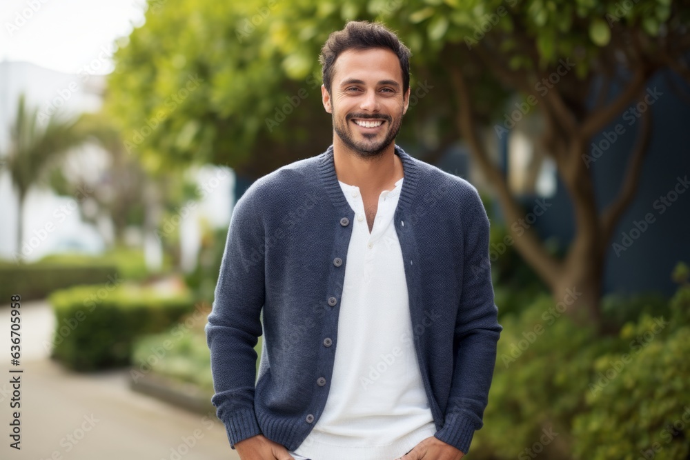 Group portrait of a Brazilian man in his 30s in a white background wearing a chic cardigan Group portrait of a Brazilian man in his 30s in a white background wearing a chic cardigan
