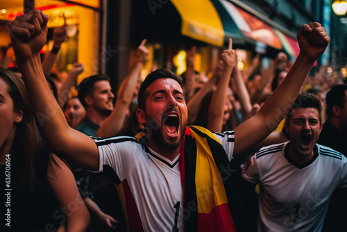 Fotografia German football fans celebrating a victory