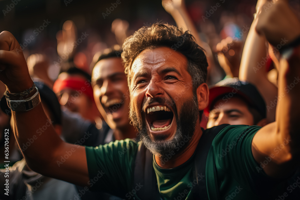 Moroccan football fans celebrating a victory 