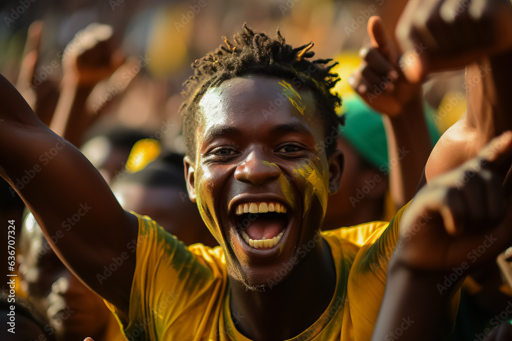 Senegalese football fans celebrating a victory 