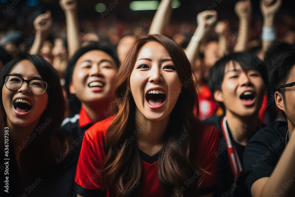 South Korean football fans celebrating a victory 