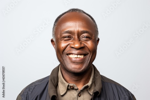 Portrait of a smiling african american man on white background