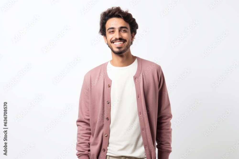 Portrait of a happy young man standing isolated on a white background Portrait of a happy young man standing isolated on a white background