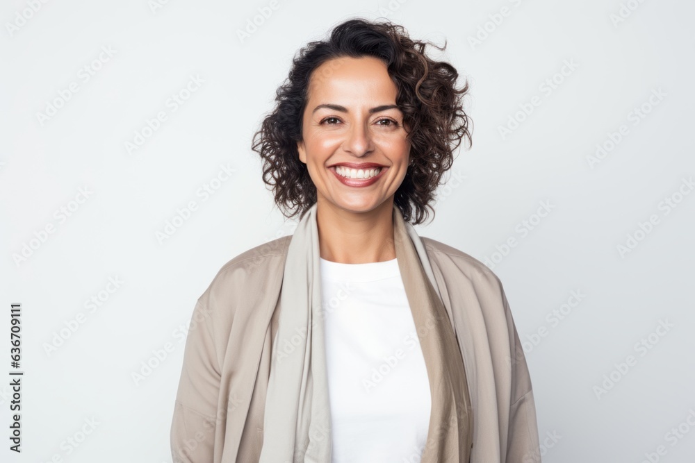 Portrait of a smiling businesswoman standing isolated on a white background Portrait of a smiling businesswoman standing isolated on a white background