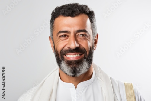 Portrait of a handsome arab man isolated on a white background