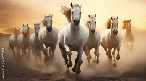 Strong Horses run forward AI generated