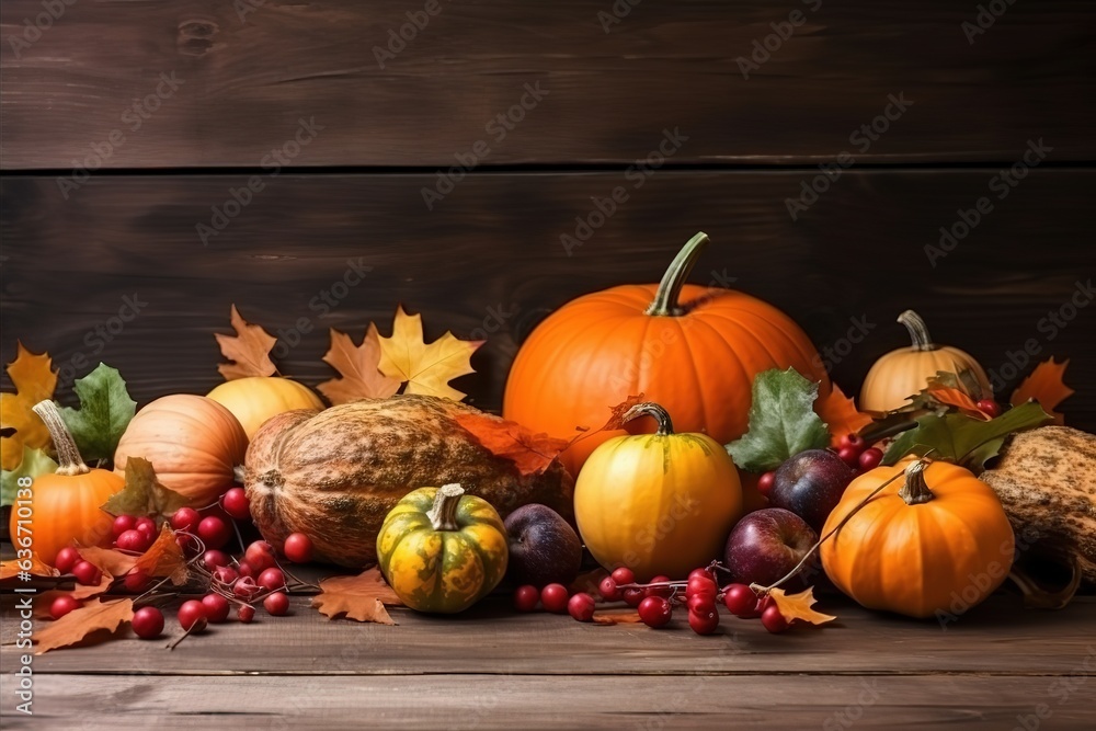 Happy Thanksgiving. Thanksgiving pumpkins and Autumn leaves. Thanksgiving Food Party. Thanksgiving Concept.Thanksgiving Background. Thanksgiving Theme. Generative Ai Happy Thanksgiving. Thanksgiving pumpkins and Autumn leaves. Thanksgiving Food Party. Thanksgiving Concept.Thanksgiving Background. Thanksgiving Theme. Generative Ai