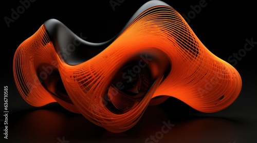  3d abstract black background with black orange object colorful element shape background colorful design illustration  photo