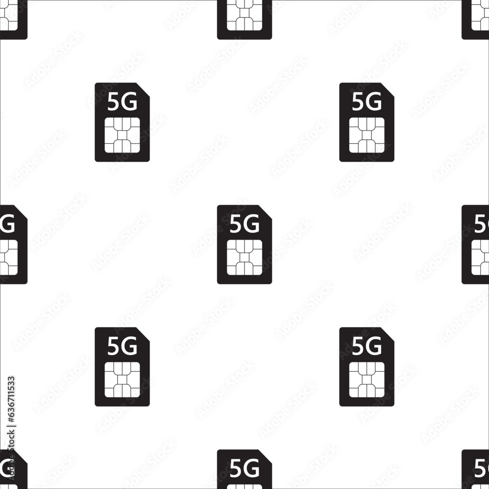 Sim card 5g, seamless pattern. Mobile hotspot network cellphone chip ...