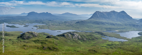 Views of Suilven and Cul Mor peaks  from Stac Pollaidh, Scotland © estivillml