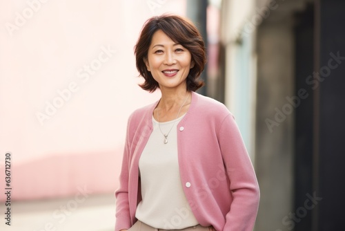 Portrait of a smiling senior woman standing outside with hands in pockets Free Download Portrait of a smiling senior woman standing outside with hands in pockets - GFXLoad