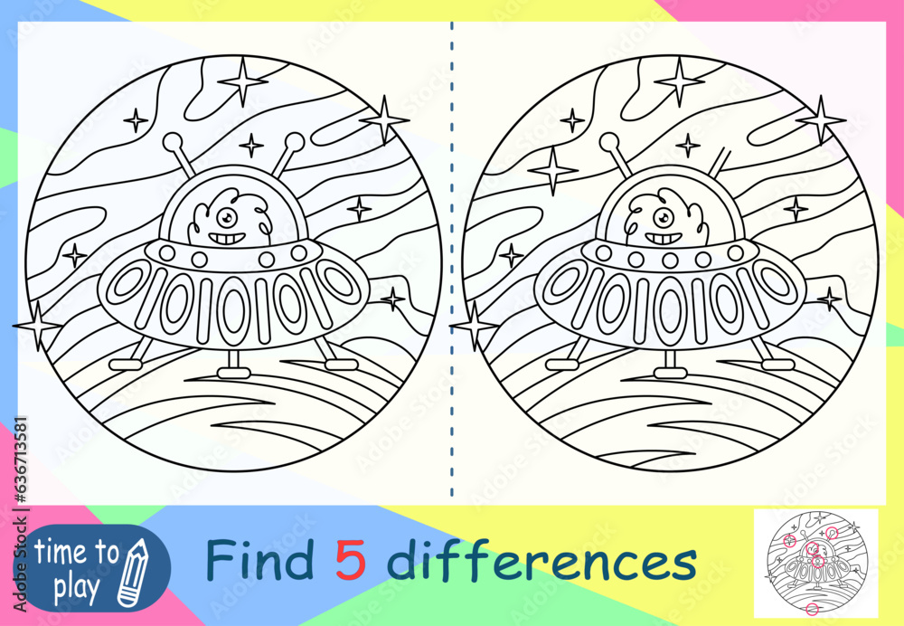 children's educational game. a game of logic. coloring book. find the difference. rocket. planet. space children's educational game. a game of logic. coloring book. find the difference. rocket. planet. space