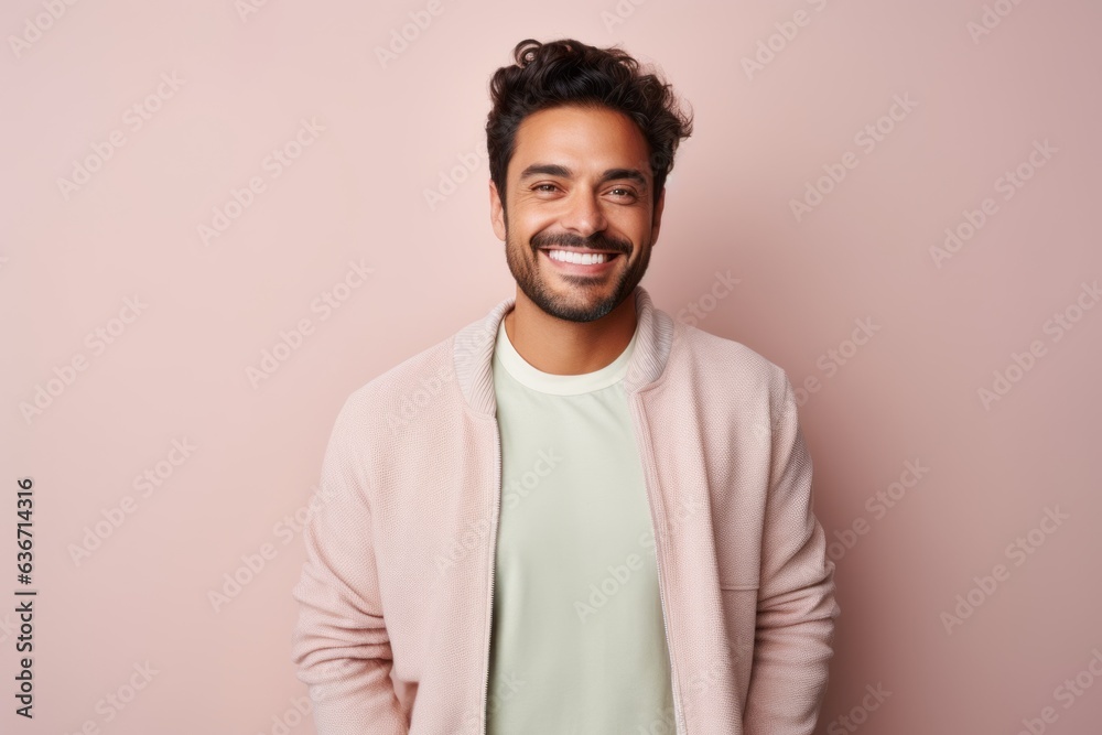 Portrait of a happy young man looking at camera isolated over pink background Portrait of a happy young man looking at camera isolated over pink background