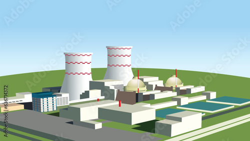 Rooppur Nuclear Power Plant Bangladesh vector illustration photo