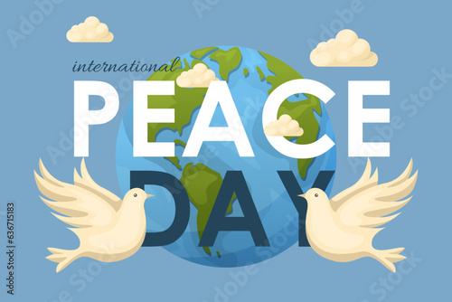 international day of peace planet and pigeons