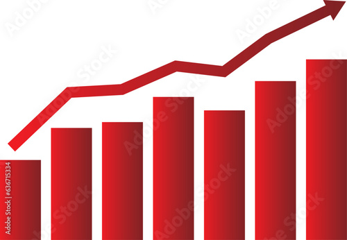 Creative Abstract Concept Digital Growth Chart on White Background