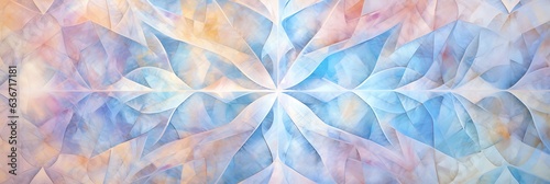 Abstract watercolor background with blue and pink flowers