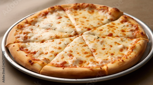 Pizza with ham and mozzarella cheese on a gray background