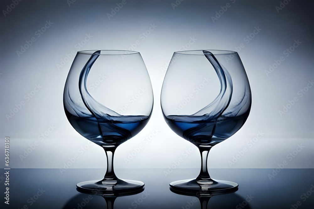 Wine glasses on a neutral background created by AI Wine glasses on a neutral background created by AI