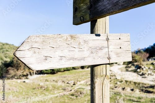wooden sign post empty canvas