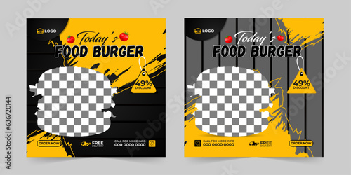 Editable food menu restaurant business marketing social media post and Digital marketing promotion ads sales and discount web banner vector template design