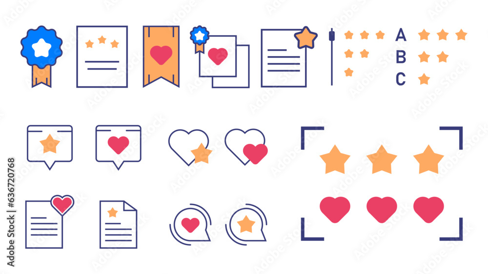 support and reviews icon set pack. rating and feedback icon - icons for ...