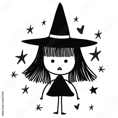 Charming Minimalist Witch Halloween Vector – Perfect for All Your Spooky Design
