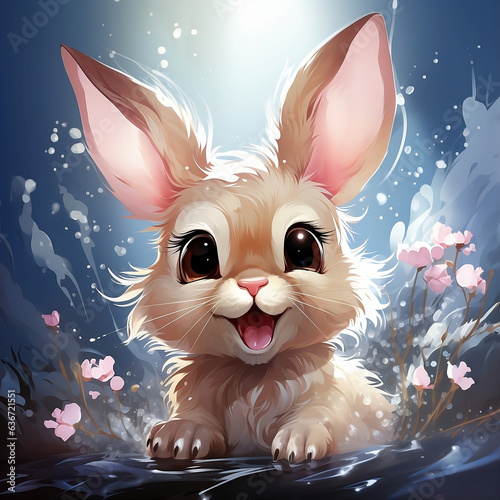 Illustrations cute rabbit photo