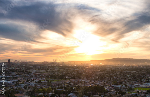 Photo of a breathtaking sunset over the iconic cityscape of Los Angeles, California © theartofphoto