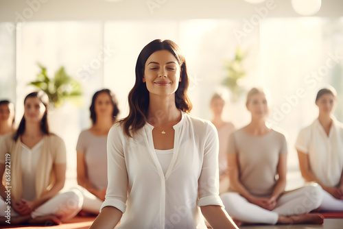 A group of people practicing meditation or mindfulness