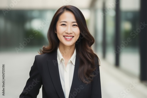Obraz na płótnie business woman smile and look at you in the city. asian w salonie