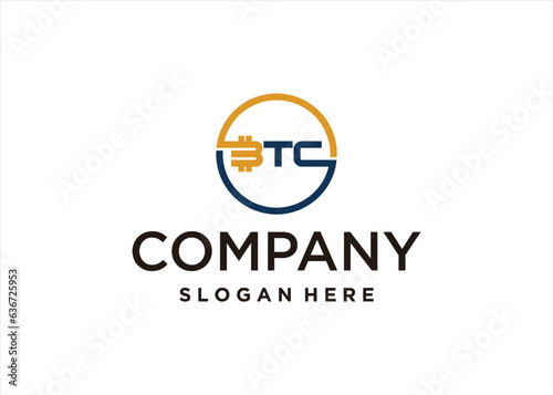 BTC logo design money digital trading company