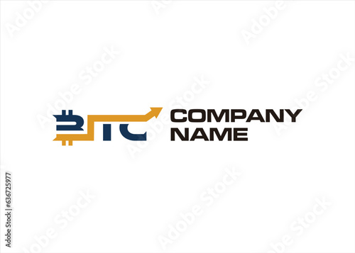 BTC logo design money digital trading company