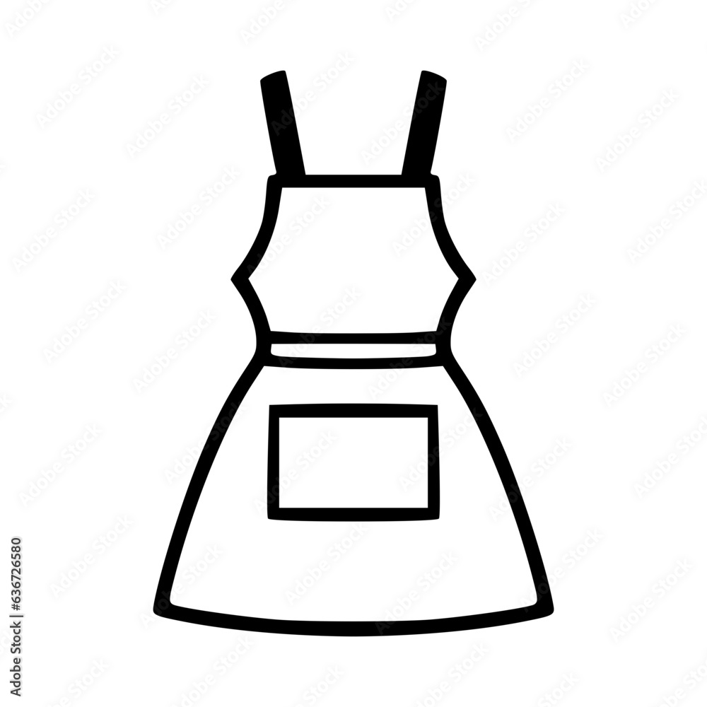Cooking apron black outline icon vector illustration Cooking apron black outline icon vector illustration