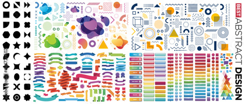 Shapes vector set. Vector basic shapes collection. Polygonal elements. Trendy minimalist basic figure, diamond, circles, hexagon, star, triangle