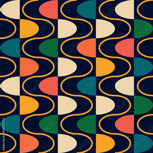pattern in the style of the 60s. Geometric groovy pattern